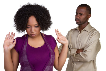 Unhappy black couple