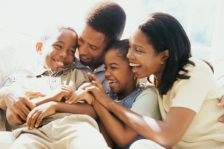 happy black family
