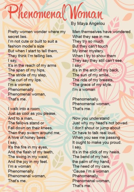 Phenomenal woman poem