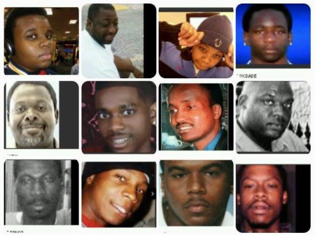 collage of shot black men